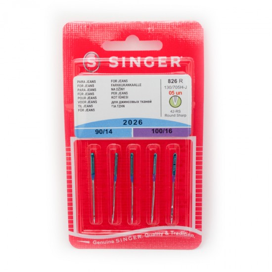 SINGER Βελόνα Για Τζιν Υφάσματα 90/14 100/116 826